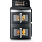 Caso AirFry Duo Tower, Doppel-Heißluftfritteuse, AirFryer, 12,4L (2x 6,2 L) vert