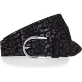 Tamaris Ledergürtel , Damen, Gr. 100, schwarz, Rindsleder, Gürtel Ledergürtel, schiemernde Prägung im Animal-Design