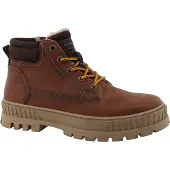 Bonprix Winterboots , Herren, Gr. 40, Warmfutter, braun (cognacfarben), Lederimitat, Textil, Schuhe Winterboots, Schnürboots mit Kontrastbesatz und Logoprägung