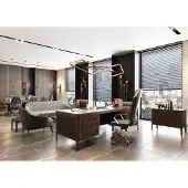 Xl Moebel Gmbh Elegantes braunes Holz-Arbeitszimmer-Set mit Schreibtisch