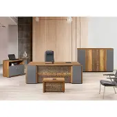 Xl Moebel Gmbh Komplettbüro Büromöbel Schreibtisch Büro Bürotisch Set 4tlg Holz Braun