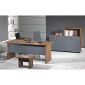 AEA Gruppe Büro Eckbürotisch Arbeitszimmermöbel Schrank 4tlg Holz Grau
