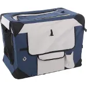 Flamingo Transportkäfig Geronimo blau 52x70x52cm - Verstärkter und Faltbarer Rah