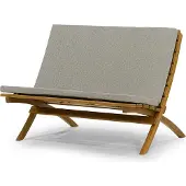 AEA Robuster Outdoor 2-Sitzer Polster Terrassen Holz Gestell Garten Möbel