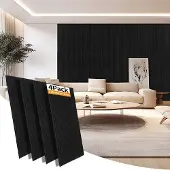 OEM 8 Stück Acoustic Panels Streifenmuster Selbstklebend Schallschutz-Set Vlies Wandpaneel Schwarz