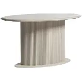 AEA Moderne Holztisch Esszimmertisch Esstisch Oval Tisch Holz Beige 140 cm