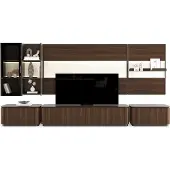 AEA Modern Braun TV-Wand Funktional Wohnwand Fernsehwand Wohnzimmer Möbel