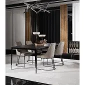 Xl Moebel Gmbh Elegantes schwarzes Esszimmer Set aus Holz mit modernen Stühlen