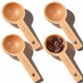 OEM Kaffee-Schöpfersatz Set aus 4 Holz-Messlöffeln 15 ml