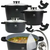 Karl Hausmann Granit-Topfset mit Deckel, Induktion, Non-Stick
