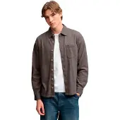 Superdry für Herren. M4011187A Twill-Tweed-Hemd taupe (L), Lässig, Wolle, Klassisch, Langarm