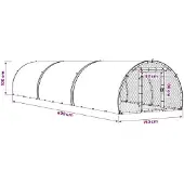 vidaXL Hühnerunterkunft Silber 600 x 150 x 100 cm Verzinkter Stahl