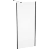 Marwell Duschwand 80cm Seitenwand für Duschkabine BRIGHT chrom Seitenwand - 80x195cm - seitenverkehrt aufbaubar - mit Stabilisationsbügel - hochwertige Aluminiumprofile