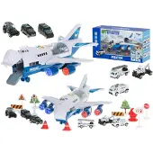 AGA Transportflugzeug + 6 Polizeiautos Seite/Front
