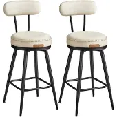 Vasagle Barhocker 2er Set, Kunstleder, 91 cm hoch, einfacher Aufbau
