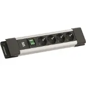 Bachmann CONNECTUS 4xCEE7/3, 1xSchalter 2,0m CEE7/7 Grau