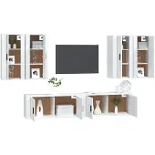 vidaXL 6-tlg. TV-Schrank-Set Weiß Holzwerkstoff