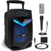 Pyle PA Bluetooth Lautsprecher - Karaoke Maschine mit Karaoke Mikrofon, Musikbox