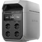 EcoFlow EF Tragbare Powerstation DELTA 3 Plus, 1024 Wh LiFePO4-Batterie, vollständig aufgeladen in 56 Minuten, 1800W (3600W Spitze) Solargenerator für Notstromversorgung, Camping