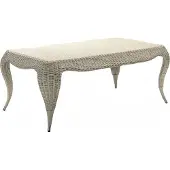 AEA Couchtisch Terrasse Rechteckig Luxus Moderner Grau Rattan Design Kaffeetisch