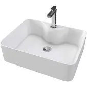 Aurlane Rechteckiges Aufsatzwaschbecken aus Keramik – 48 x 37 x 13,5 cm – Rechteckig