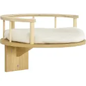 PawHut Kletterwand mit Kissen Katzenmöbel bis zu 5 kg Eiche+Cremeweiß