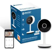 Unitec WIFI Smarte Überwachungskamera, FULL HD Video-Kamera, Bewegungs- und Geräuscherkennung, Nachtsicht-Funktion, 1 Stück (1er Pack)
