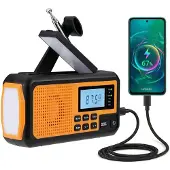 NK Solar-Notfallradio – 4000mAh Powerbank, FM/AM/SW, LED-Taschenlampe, LCD-Displ