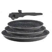 Bergner Black Edition | Bratpfannen Set | 2 Pfannen aus Gespresstem Aluminium 24