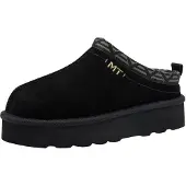 Marco Tozzi Damen Pantoffeln aus Leder Bequem, Schwarz (Black), 36 EU