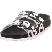 Superfit Mädchen Fussbettpantoffel Hausschuhe 1-800111 Sandale, Schwarz Weiss 01