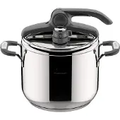 Lagostina 8900524569, 7 l, Keramik, Gas, Halogen, Induktion, Versiegelte Platte, Edelstahl, 22 cm, Silikon, Schwarz
