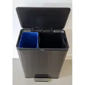 Rubbermaid Tret-Abfalleimer Elite Dual Stream 60 Liter aus Edelstahl