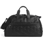 Lacoste Leder Reisetasche Schultertasche Duffle Bag Noir schwarz