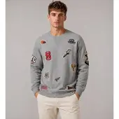 Sebago für Herren. 731389W Sweatshirt Bowknot Evo Patch grau (L), Lässig, Baumwolle