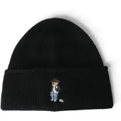 Ralph Lauren für Damen. 455P23854001 Schwarze Bärenmütze (OSFA), Lässig, Wolle