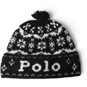 Ralph Lauren für Damen. 455P23851001 Schwarze Wintermütze (OSFA), Lässig, Wolle