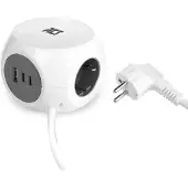 ACT Steckdosenwürfel USB-C 30W, 3-Fach Steckdose, 1,5m, Weiß – AC2420