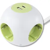 REV Ritter PowerGlobe Steckdosenwürfel 4-fach USB weiss-gr.1.4m015408112 - Kabel - Digital/Daten