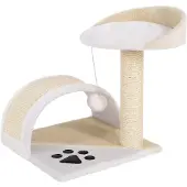 Dripio Kratzbaum 43 cm mit Plüschball & Kratzbogen, beige/weiß
