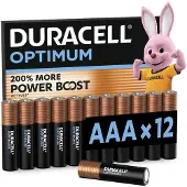 Duracell Optimum AAA, Einwegbatterie, AAA, Alkali, 12 Stück(e), Karton mit Aufhänger, Zylindrische