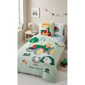Cti Kinderbettwäsche Traktor Bauernhof Happy Farmer 135x200 cm Baumwolle