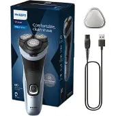 Philips Rasierer Serie 3000X, Elektrischer Rasierer für Herren, Nass- und Trockenrasur, Himmelblau, mit SkinProtect-Technologie, ausklappbarer Bartschneider und ergonomischem Griff (Modell X3053/00)