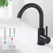 Homelody Niederdruck Armatur Bad/Küche Schwarz Waschtischarmatur