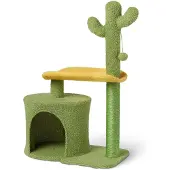 Amazon Basics A. Basics Katzenturm, Kratzbaum, 4-in-1-Design, Sisal, Katzenhäuschen, Geschwung