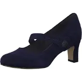 Jana Damen Pumps mit Riemen mit Klettverschluss Vegan, Navy, 41