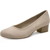 Jana Damen Pumps mit Blockabsatz Vegan, beige, 36