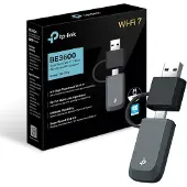 TP-LINK ARCHER TBE230U, Kabelgebunden, USB Type-A/USB Type-C, Ethernet, Wi-Fi 7 (802.11be), 2882 Mbit/s, Schwarz, Grau