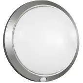 FABAS LUCE Außenwandleuchte Armilla, silber, Bewegungsmelder, Ø 30 cm