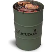 Barbecook Edson Holzkohlegrill Fass-Form Tonne Verchromter Grill-Rost verstellba
